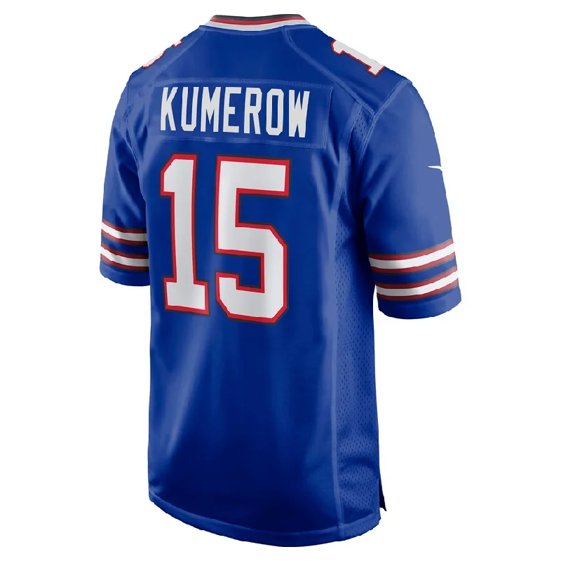 Sleeveless Football Jersey-B.Bills #15 Jake Kumerow Royal Game Player Jersey American Stitched Football Jerseys