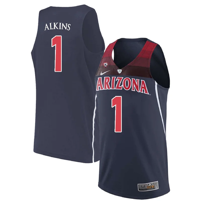 Replica Basketball Jersey-Arizona Wildcats 1 Rawle Alkins Navy College Basketball Basketball Jersey