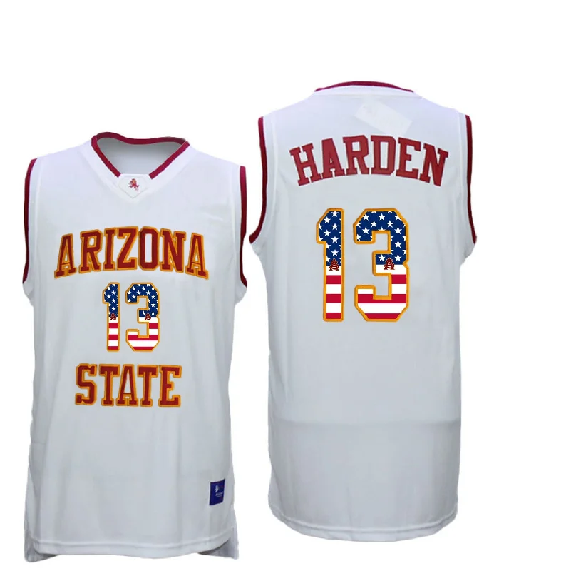 Basketball Jersey With Street Style Look-Arizona State Sun Devils 13 James Harden 13 White College Basketball Basketball Jersey