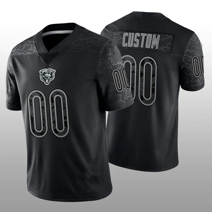 Home Football Jersey-Custom C.Bears Football Stitched Black RFLCTV Limited Jersey Stitched Jersey Football Jerseys