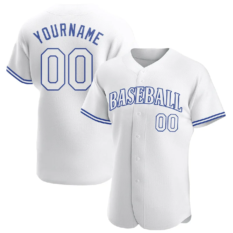 Baseball Jersey With Anti-Odor Technology-Custom White White-Royal Authentic Baseball Jersey