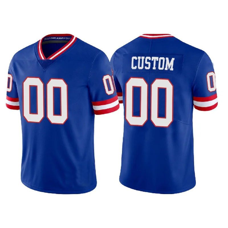 Football Jersey With Designer Label-Custom NY.Giants Royal Stitched Vapor Limited Jersey Football Jerseys