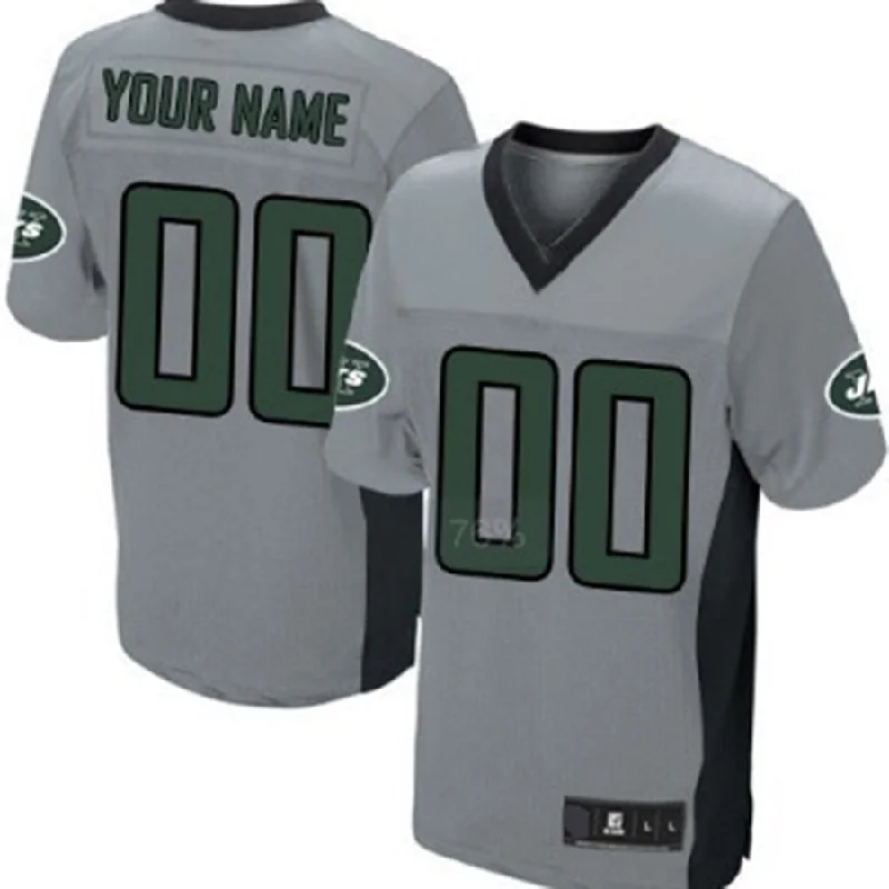 Football Jersey For High School-Custom NY.Jets Gray Shadow Elite Jersey American Stitched Jersey Football Jerseys