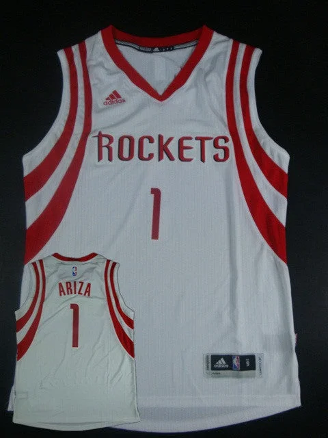 Basketball Jersey For College Teams-Rockets 1 Ariza White Hot Printed New Rev 30 Basketball Jersey