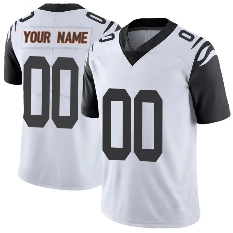 Team Football Jersey-Custom C.Bengals White Limited Color Rush Football Jerseys