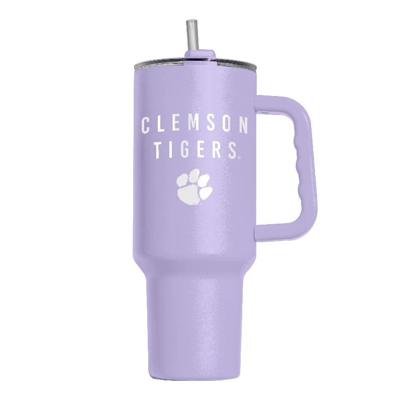 MVP Team Mug-Clemson 40oz Tonal Lavender Powder Coat Tumbler