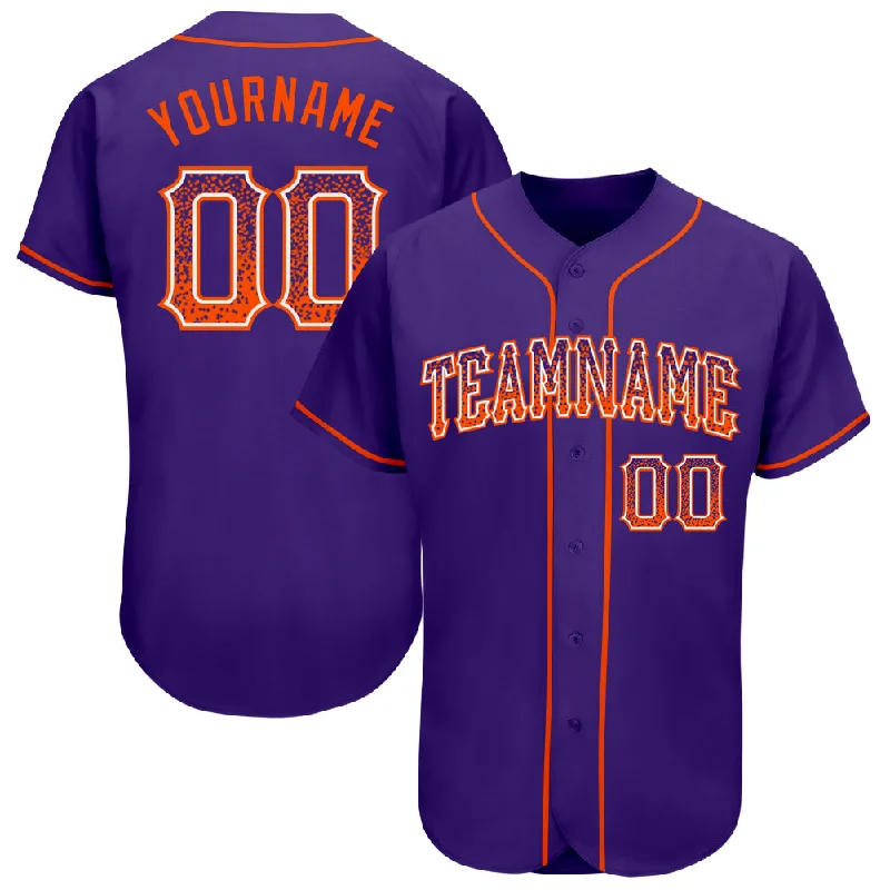 Baseball Jersey With Unique Features-Custom Purple Orange-White Authentic Drift Fashion Baseball Jersey