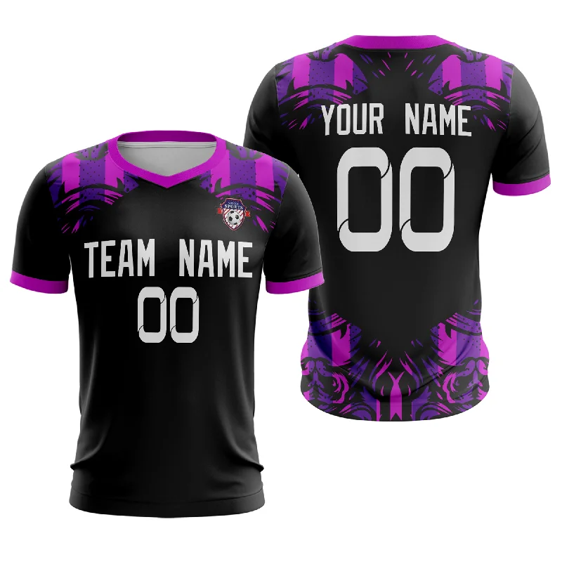 Football Jersey With Camouflage-Custom Black Purple White Sport Soccer Tops Jersey