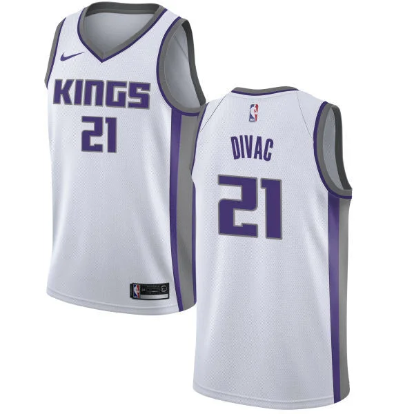 Basketball Jersey With Flames-Kings 21 Vlade Divac White Association Edition Swingman Basketball Jersey