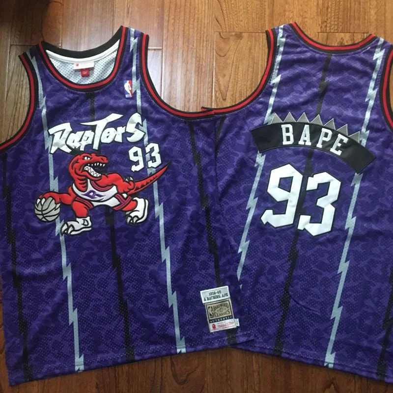 Basketball Jersey With Gold Trim-Raptors 93 Bape Purple 1998-99 Hardwood Classics Basketball Jersey