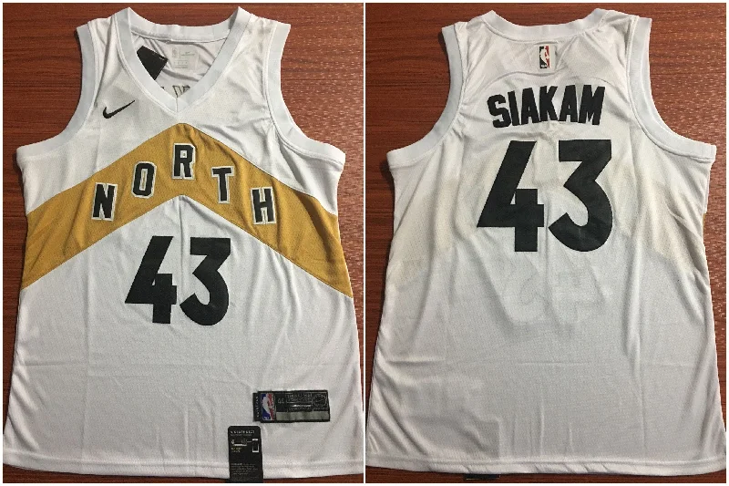 Basketball Jersey With City Name-Raptors 43 Pascal Siakam White City Edition Swingman Basketball Jersey