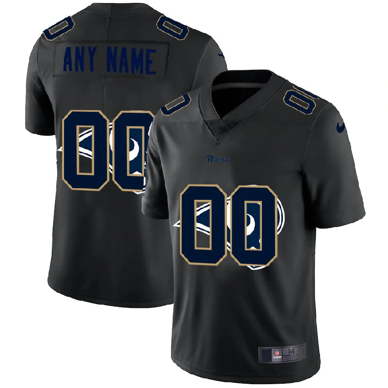 Training Football Jersey-Custom LA.Rams Team Logo Dual Overlap Limited Jersey Black American Stitched Jersey Football Jerseys