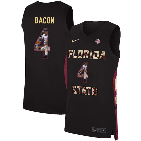 Basketball Jersey For Halloween-Florida State Seminoles 4 Dwayne Bacon Black Basketball College Fashion Basketball Jersey