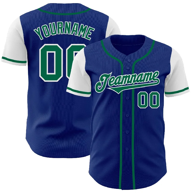 Championship Baseball Jersey-Custom Royal Kelly Green-White Authentic Two Tone Baseball Jersey