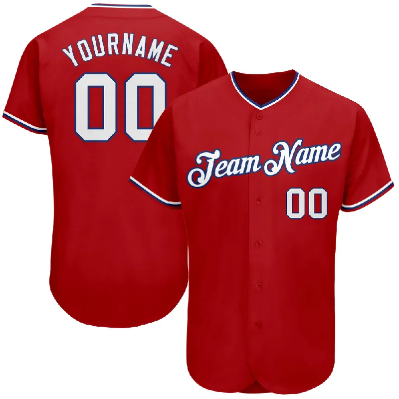 Baseball Jersey For Charity Events-Custom Red White-Royal Authentic Baseball Jersey