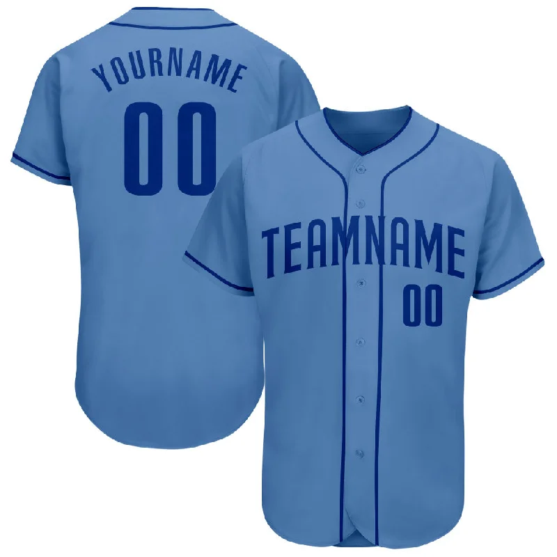 Baseball Jersey With Metallic Shine-Custom Light Blue Royal Authentic Baseball Jersey