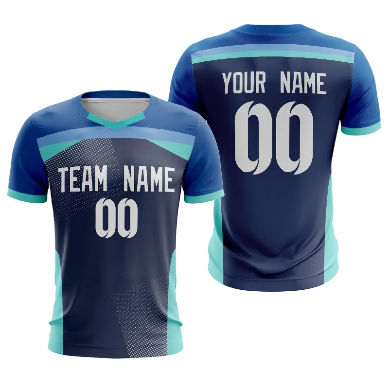 Football Jersey With Street Style Look-Custom Navy Breathable Sport Soccer Tops Jersey