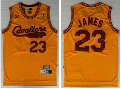 Basketball Jersey With Streetwear Vibe-Cavaliers 23 James Gold Hardwood Classics Basketball Jerseys