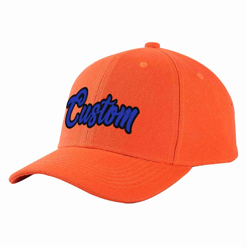 All-Black Baseball Cap-Custom Tangerine Royal-Black Curved Eaves Sport Baseball Cap Design for Men/Women/Youth