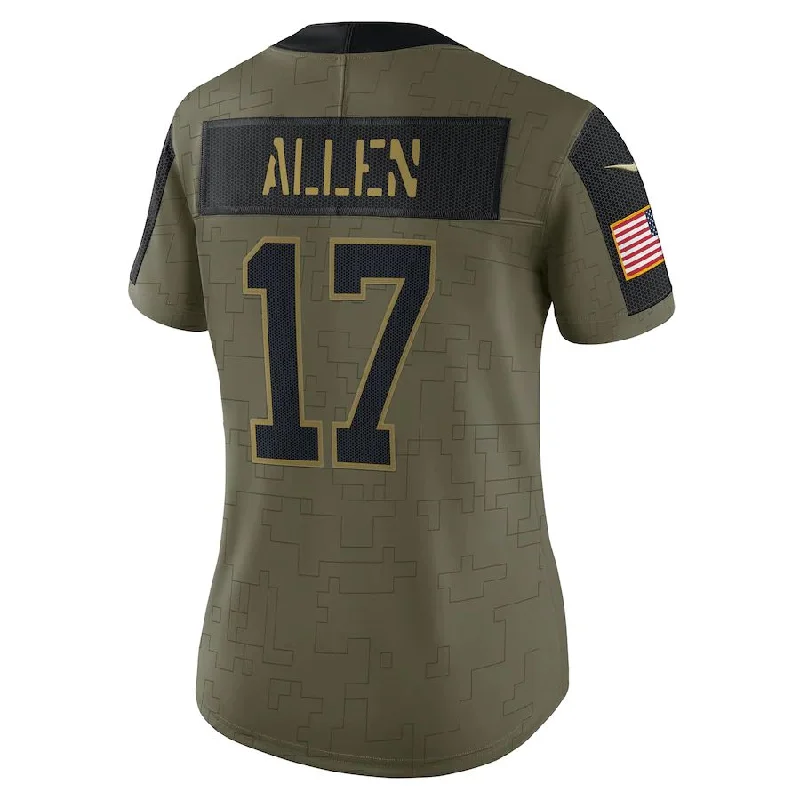 Team Football Jersey-B.Bills #17 Josh Allen Olive 2021 Salute To Service Limited Player Jersey  American Stitched Football Jerseys