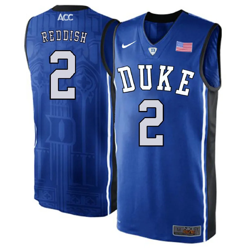 Basketball Jersey With Holographic Elements-Duke Blue Devils 2 Cam Reddish Blue Elite College Basketball Basketball Jersey