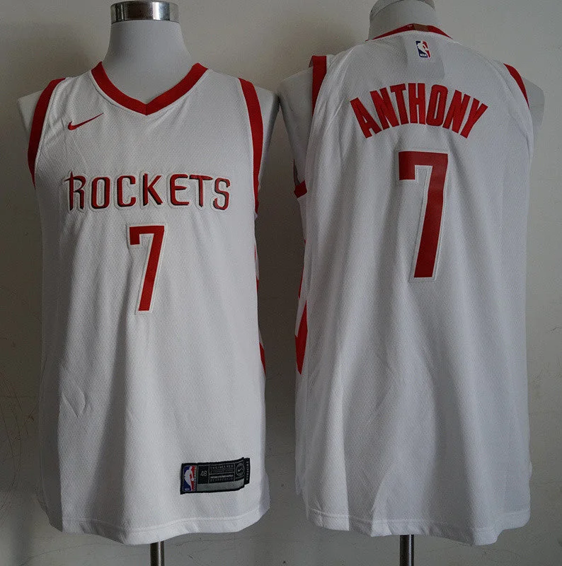 Toddler Basketball Jersey-Rockets 7 Carmelo Anthony White 2018-19 Authentic Basketball Jersey