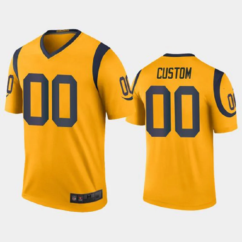 Lightweight Football Jersey-Custom LA.Rams Gold legend color rush Jersey American Stitched Jersey Football Jerseys