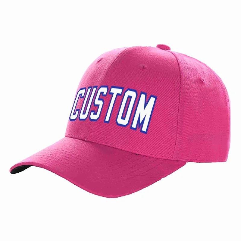 Festival Baseball Cap-Custom Rose Red White-Royal Curved Eaves Sport Baseball Cap Design for Men/Women/Youth