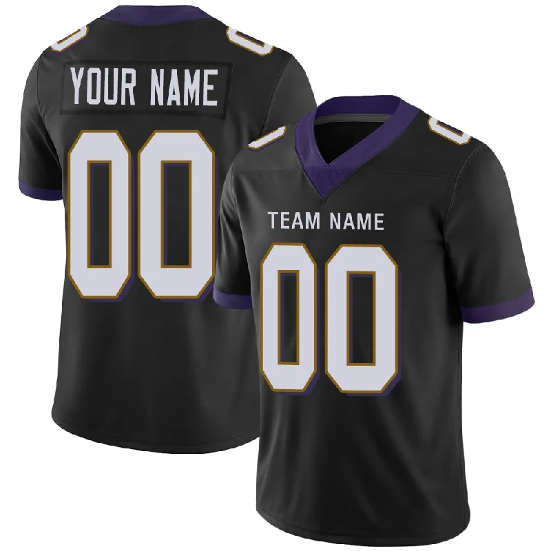 Football Jersey With Unmatched Comfort-Custom B.Raven Men's American Black Vapor Limited Stitched Football Jersey