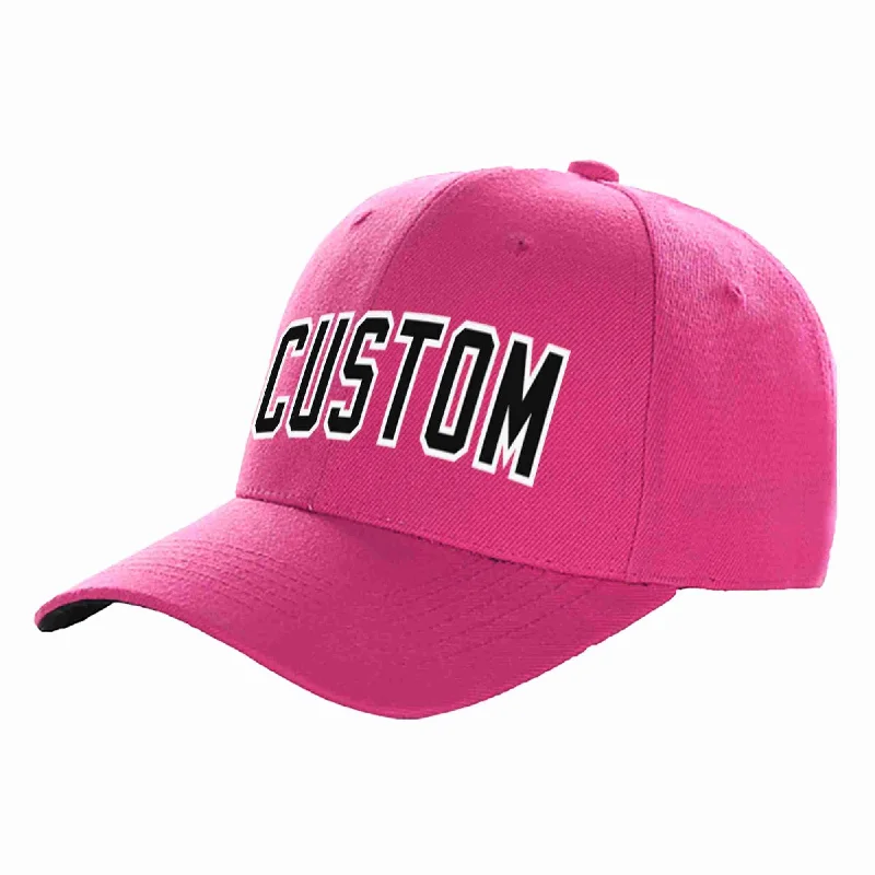 Movie Baseball Cap-Custom Rose Red Black-White Curved Eaves Sport Baseball Cap Design for Men/Women/Youth