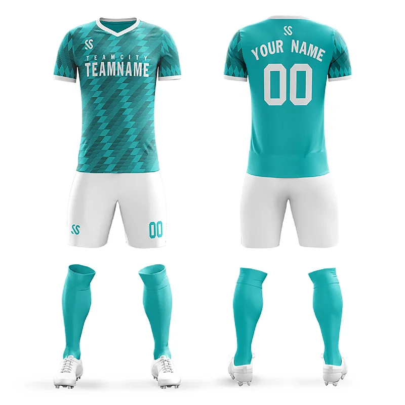 Game Day Football Jersey-Custom Teal Printing Outdoor Tracksuit Soccer Sets Jersey