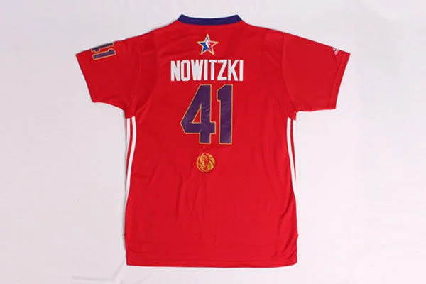 Basketball Jersey With Sporty Vibes-2014 All Star West 41 Nowitzki Red Swingman Basketball Jerseys