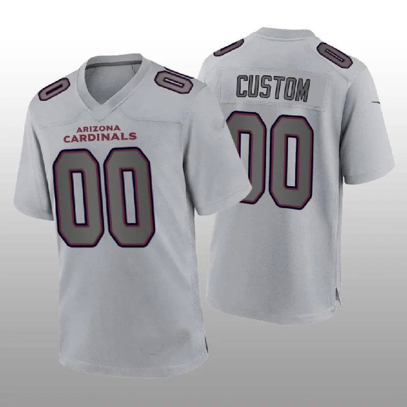 Button-Up Football Jersey-Custom A.Cardinals Gray Atmosphere Game Jersey  American Jerseys Football Jerseys