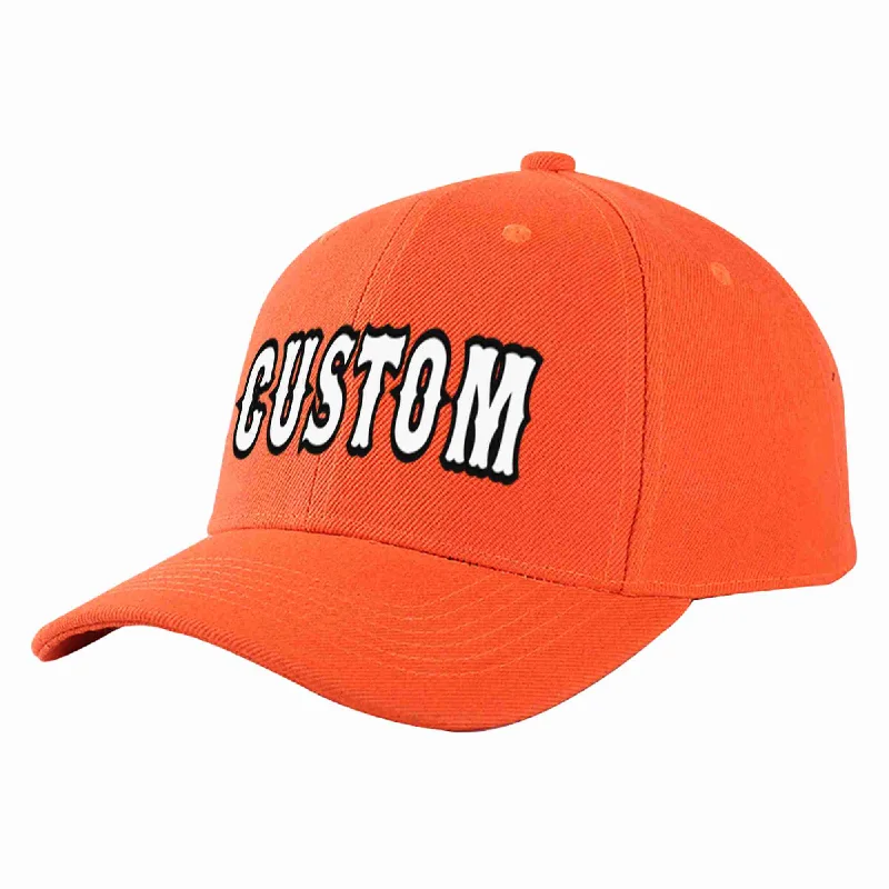 CrossFit Baseball Cap-Custom Tangerine White-Black Curved Eaves Sport Baseball Cap Design for Men/Women/Youth