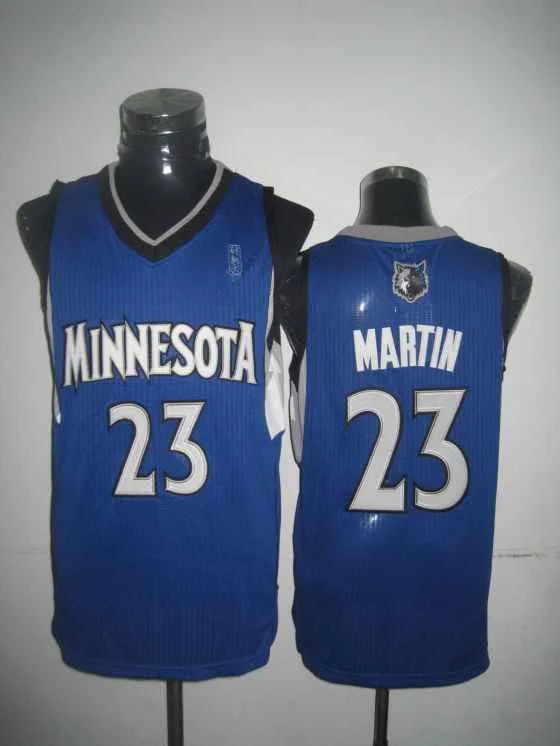 Basketball Jersey With Fashion-Forward Appeal-Timberwolves 23 Martin Blue New Revolution 30 Basketball Jerseys