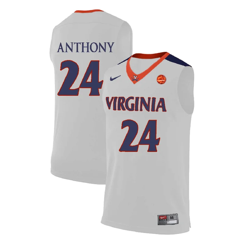 Basketball Jersey With Psychedelic Colors-Virginia Cavaliers 24 Marco Anthony White College Basketball Basketball Jersey