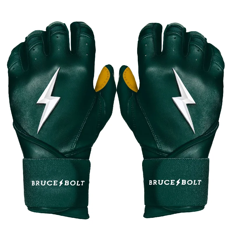 Baseball Glove For Hot Weather-PREMIUM PRO Long Cuff Batting Gloves | GREEN