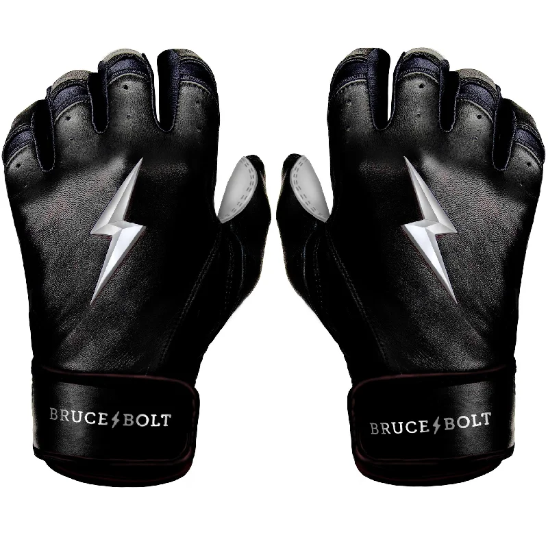 Handmade Baseball Glove-PREMIUM PRO CHROME Series Short Cuff Batting Gloves | BLACK