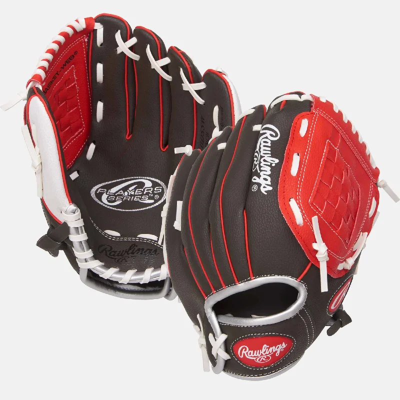 Baseball Glove For Beginners-Players Series 10" Basket Web Glove, Black/Red (Available Left-Hand & Right-Hand Thrower)