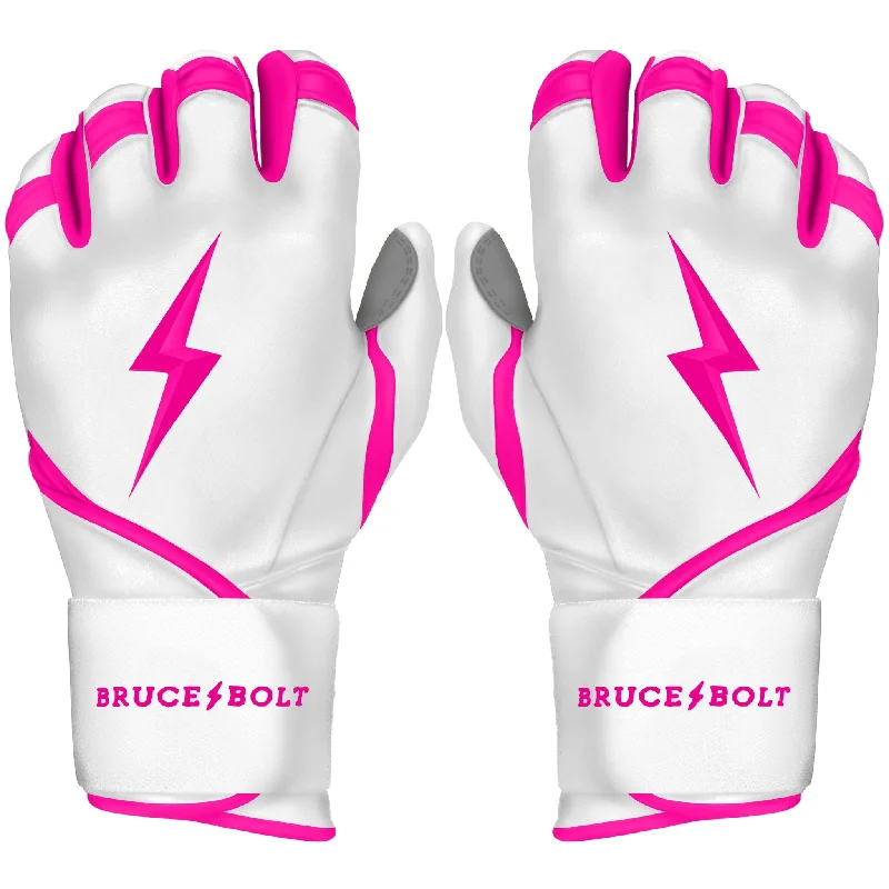 Baseball Glove For Advanced Players-PREMIUM PRO CHROME Series Long Cuff Batting Gloves | PINK