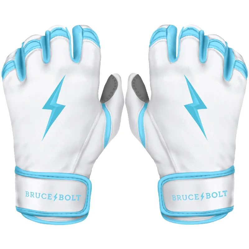 Baseball Glove For Catching Practice-PREMIUM PRO CHROME Series Short Cuff Batting Gloves | BABY BLUE