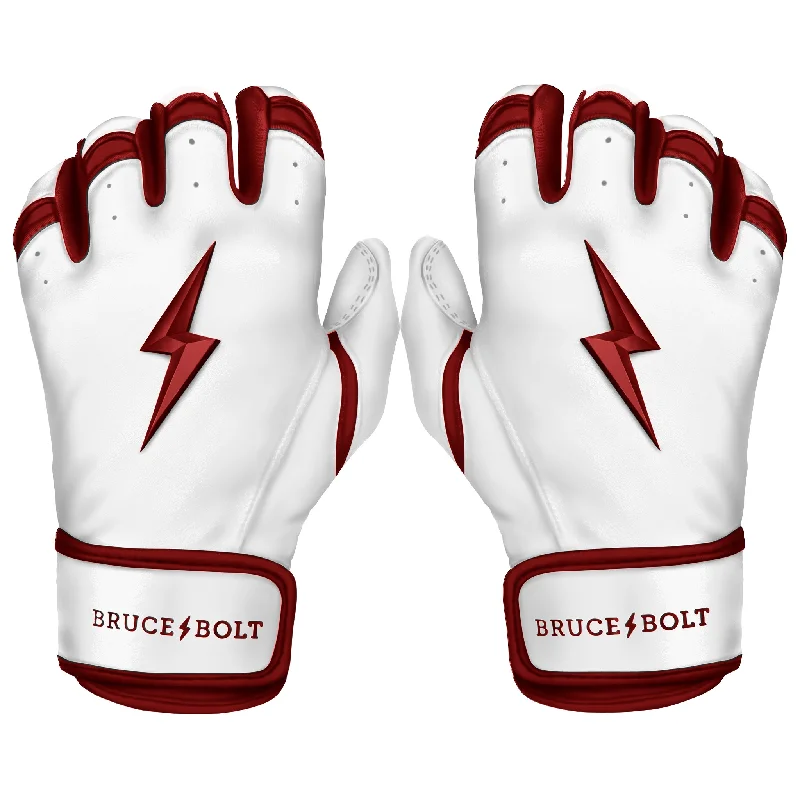 Baseball Glove With Shallow Pocket-PREMIUM PRO CHROME Series Short Cuff Batting Gloves | MAROON