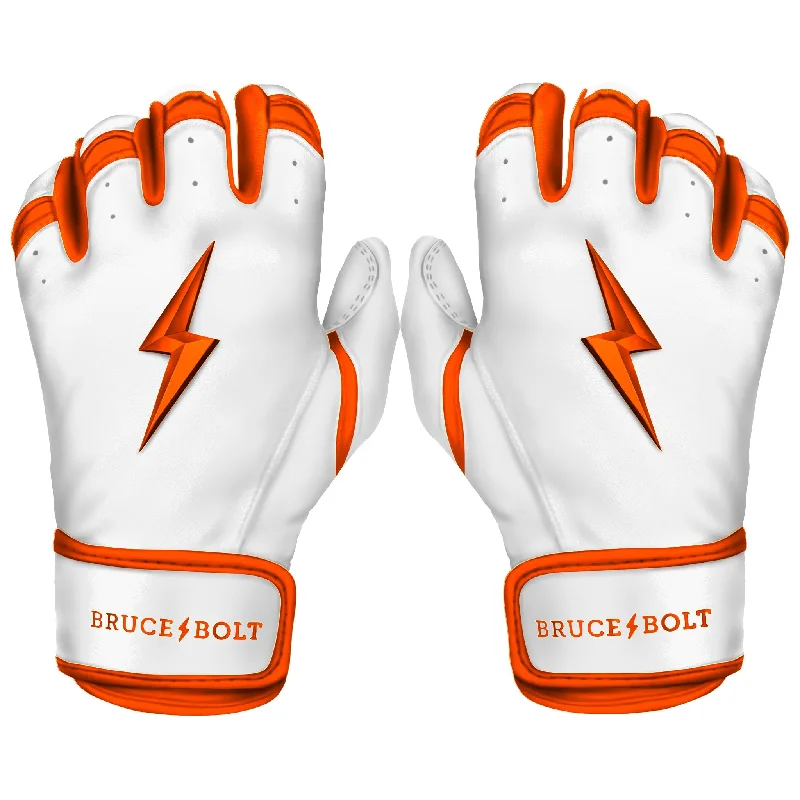 Baseball Glove With Trapeze Web-PREMIUM PRO CHROME Series Short Cuff Batting Gloves | ORANGE