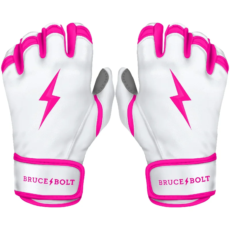 Baseball Glove For High School Players-PREMIUM PRO CHROME Series Short Cuff Batting Gloves | PINK