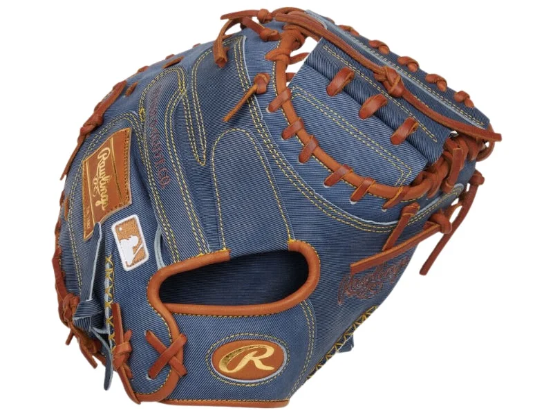 T-Ball Baseball Glove-Rawlings HOH Pro Label Denim 34" Catchers Mitt