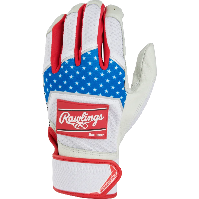 Baseball Glove With Quick Close Feature-Rawlings Workhorse Youth Batting Gloves: WH22BY